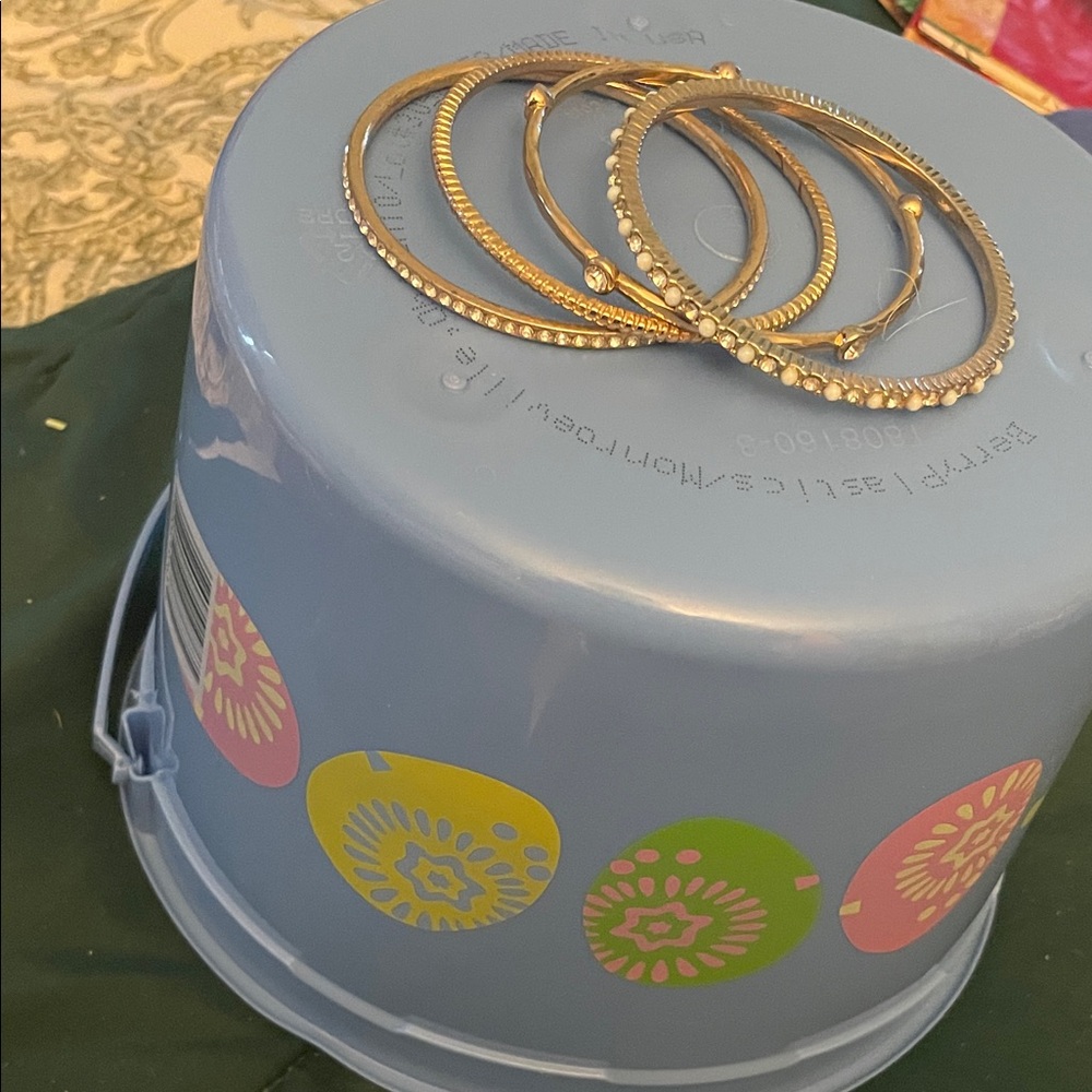 Gold-Tone Textured Bangle Bracelet Set - Women Accessories